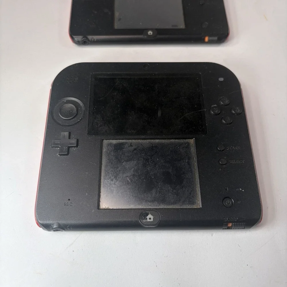 2 Nintendo 2DS Console Black / Red Crimson Slate Model Untested For Parts Set